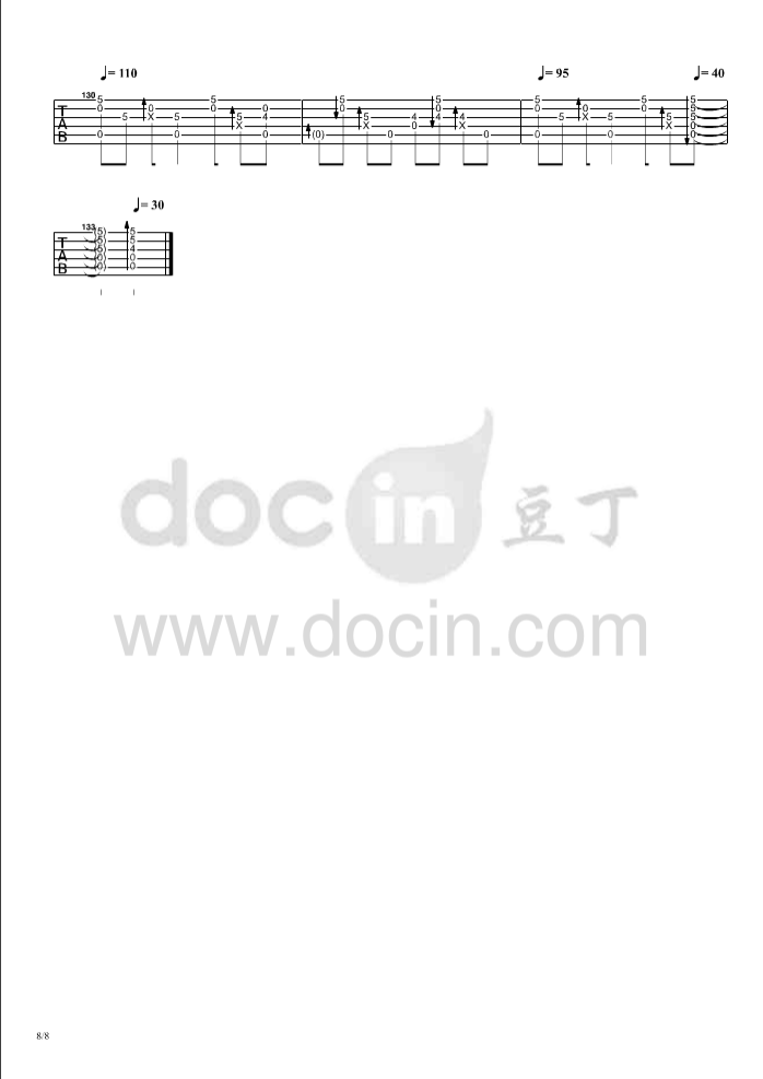 for you指弹谱 D调六线谱_豆丁网编配_郑成河 for you指弹谱 D调六线谱_豆丁网编配_郑成河
