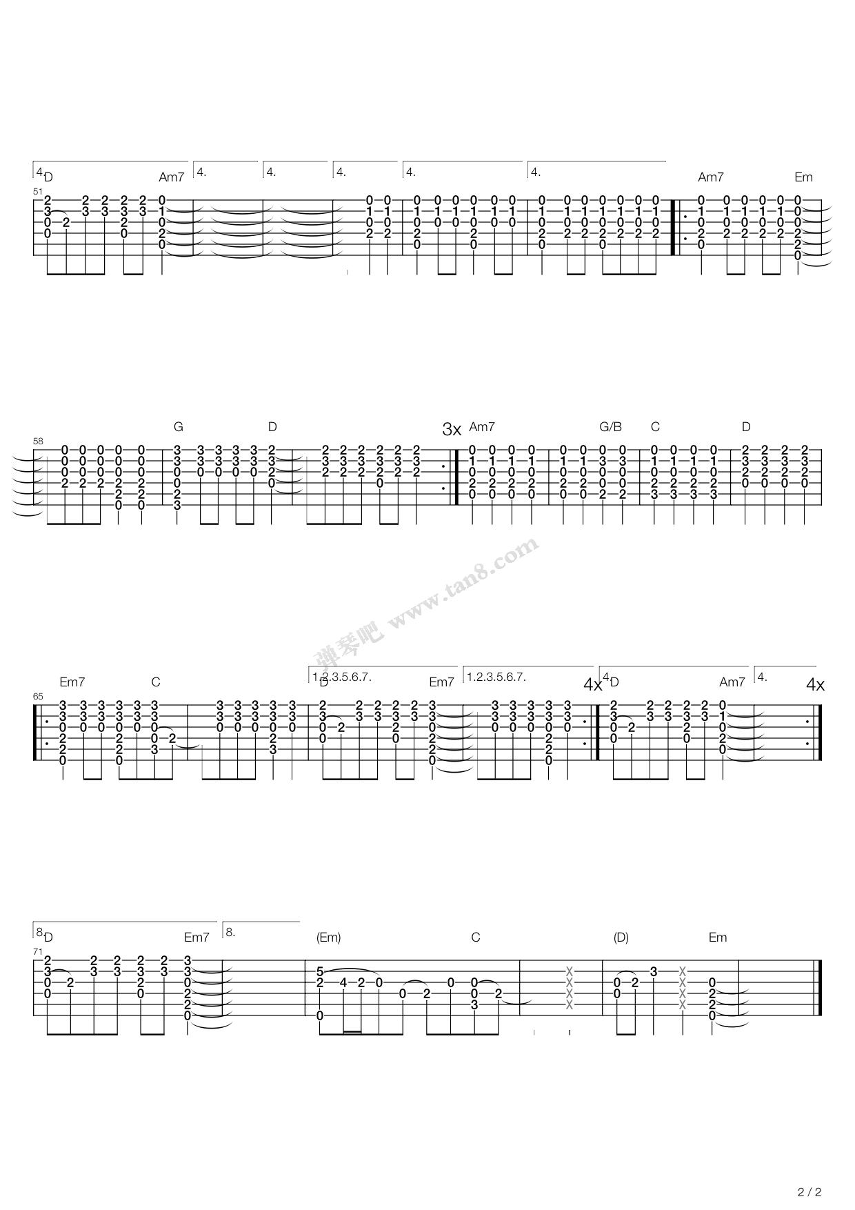 I See Fire吉他指弹谱 C调_弹琴吧编配_ed sheeran I See Fire吉他指弹谱 C调_弹琴吧编配_ed sheeran