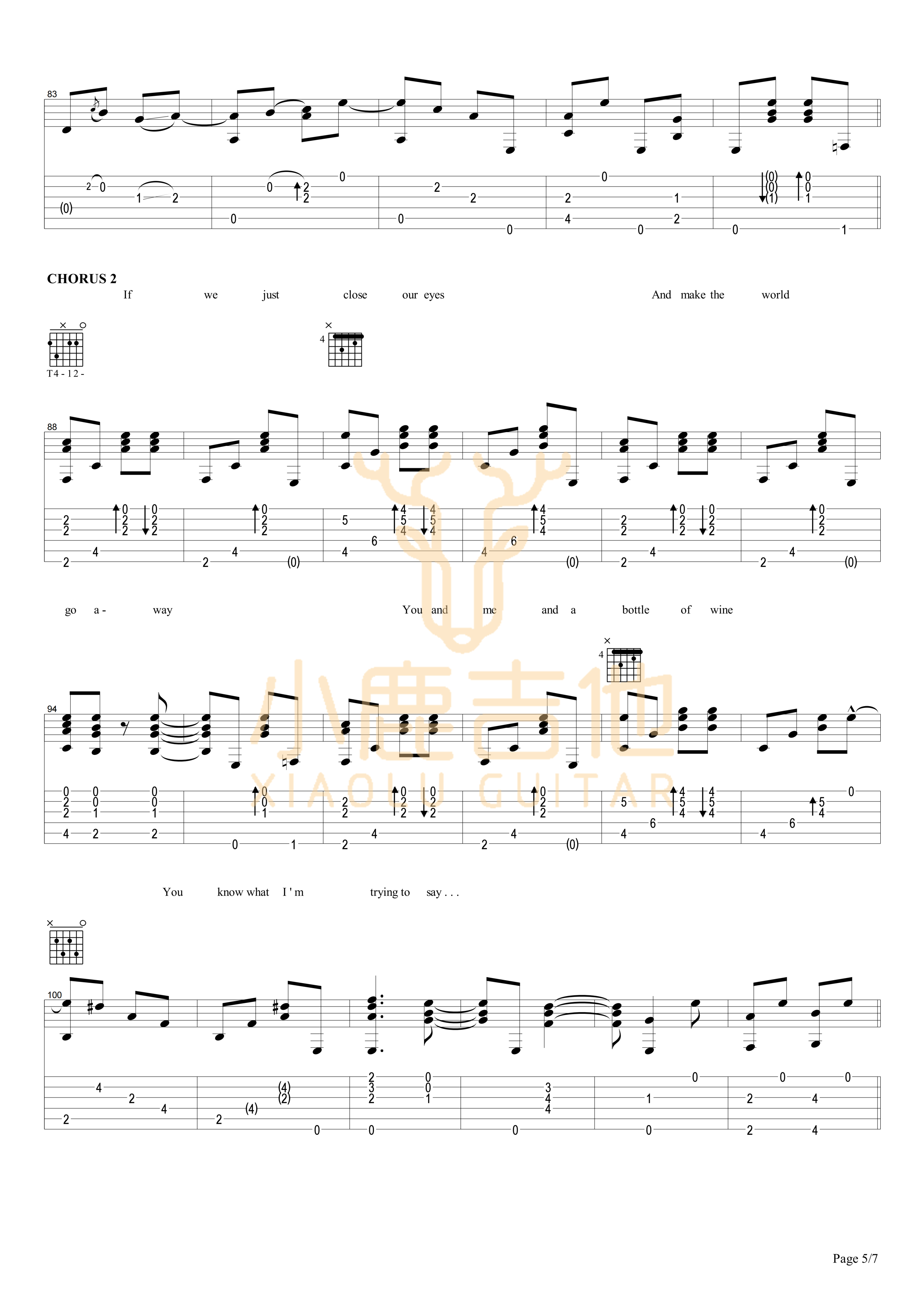 TOGETHER ALONE-Tommy Emmanuel指弹吉他谱(小鹿吉他) TOGETHER ALONE-Tommy Emmanuel指弹吉他谱(小鹿吉他)