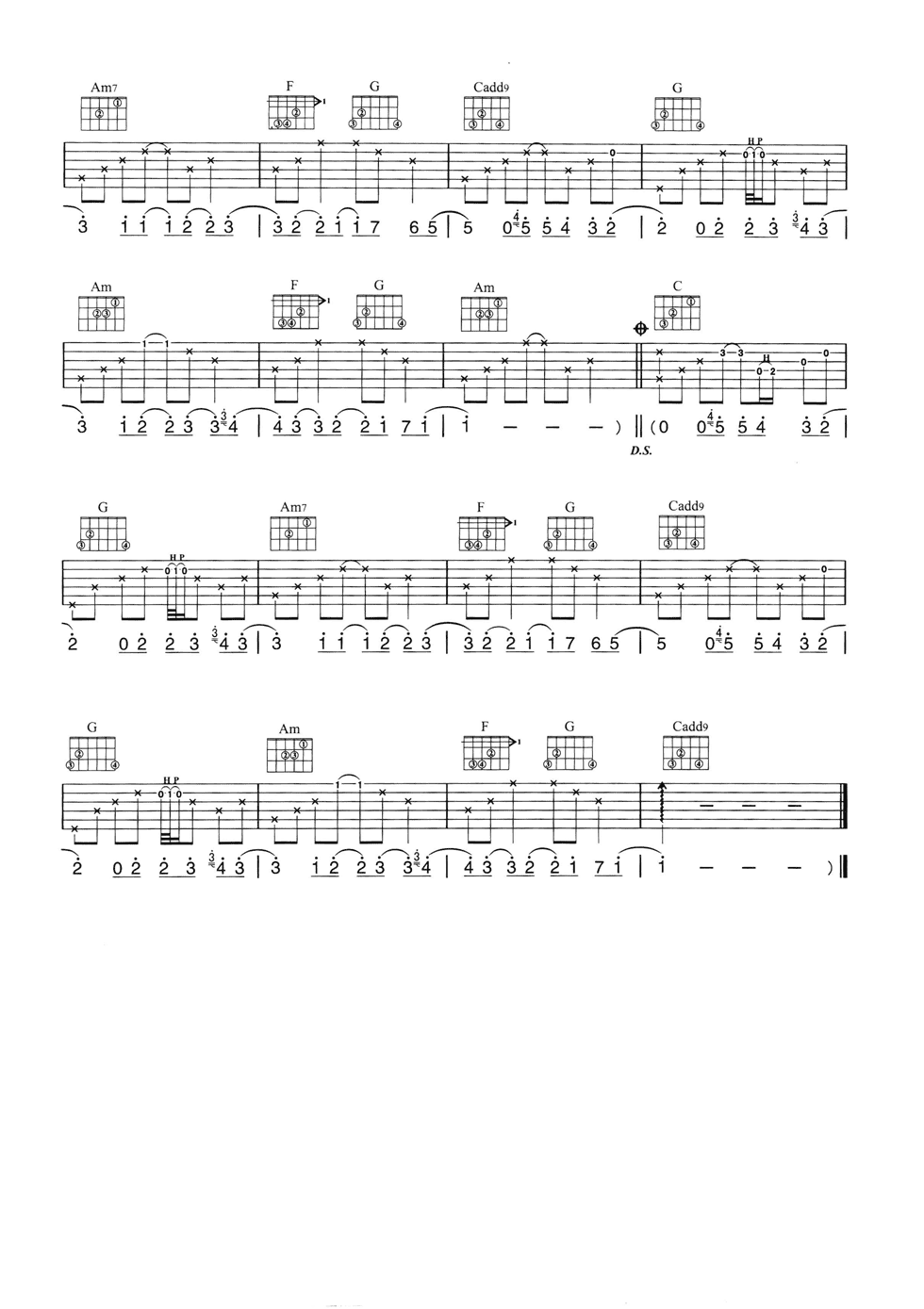 Take Me To Your Heart吉他谱 G调六线谱_简单版_Michael Learns To Rock Take Me To Your Heart吉他谱 G调六线谱_简单版_Michael Learns To Rock