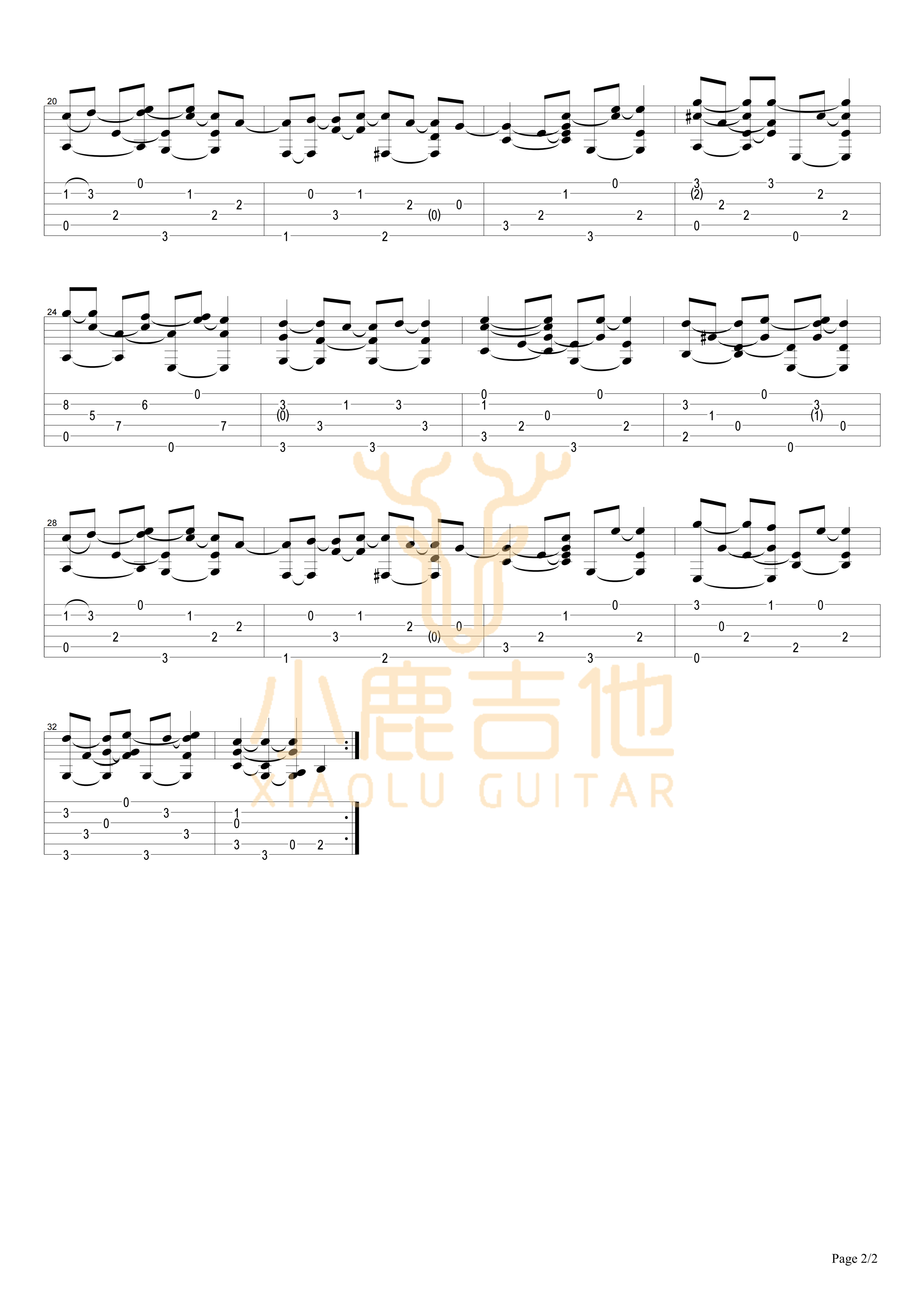 Waltzing Matilda-Tommy Emmanuel指弹吉他谱(小鹿吉他) Waltzing Matilda-Tommy Emmanuel指弹吉他谱(小鹿吉他)