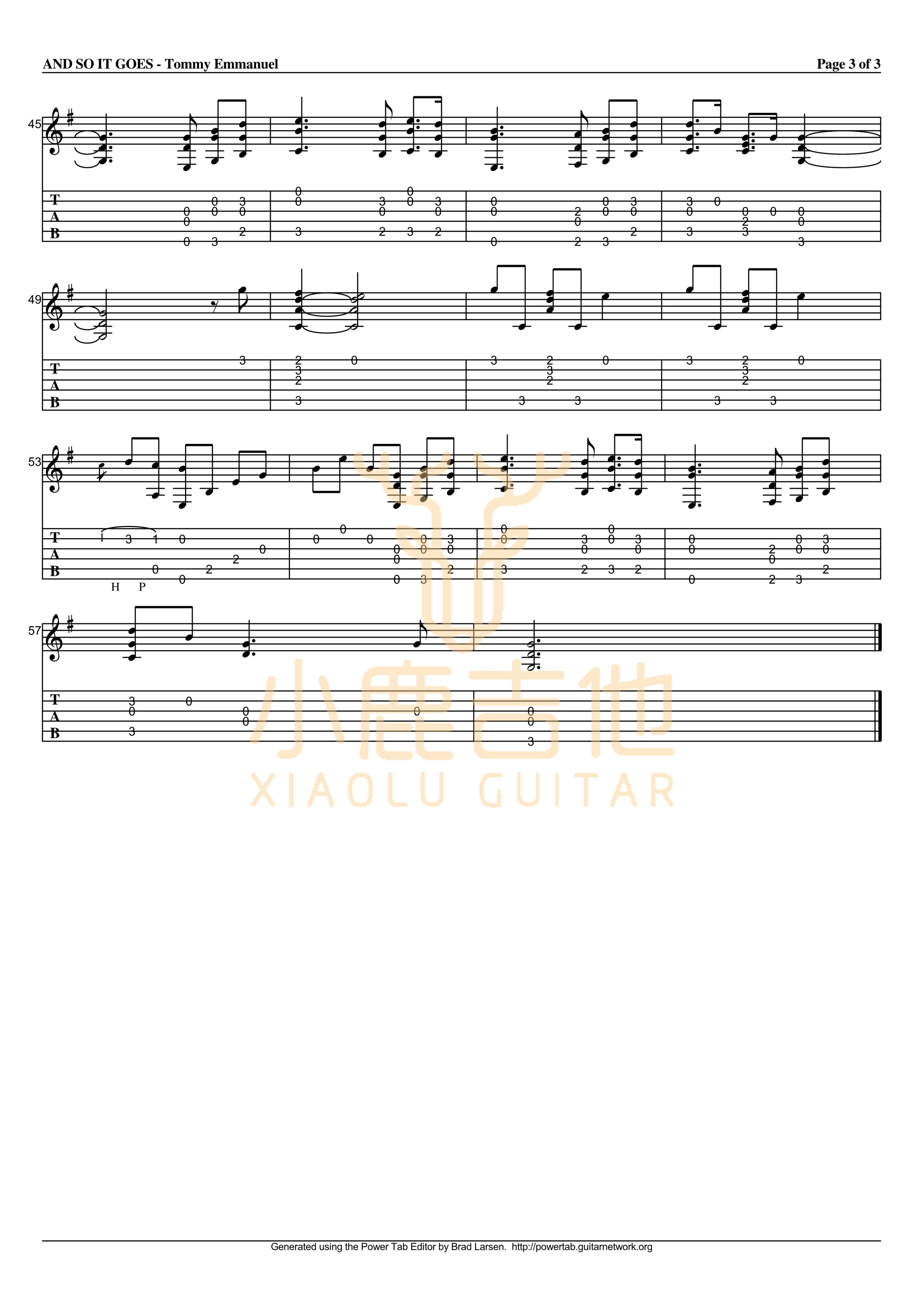 And So It Goes-Tommy Emmanuel指弹吉他谱 And So It Goes-Tommy Emmanuel指弹吉他谱