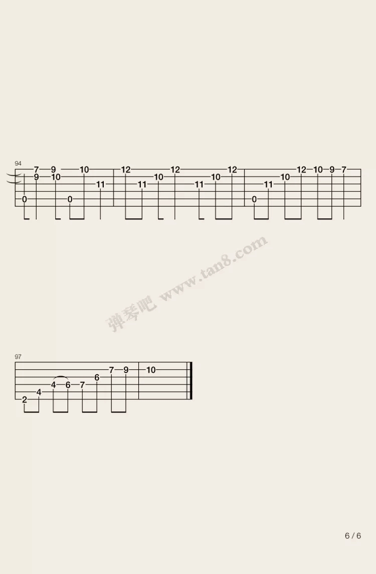The truth that you leave指弹谱 G调六线谱_弹琴吧编配_Pianoboy The truth that you leave指弹谱 G调六线谱_弹琴吧编配_Pianoboy