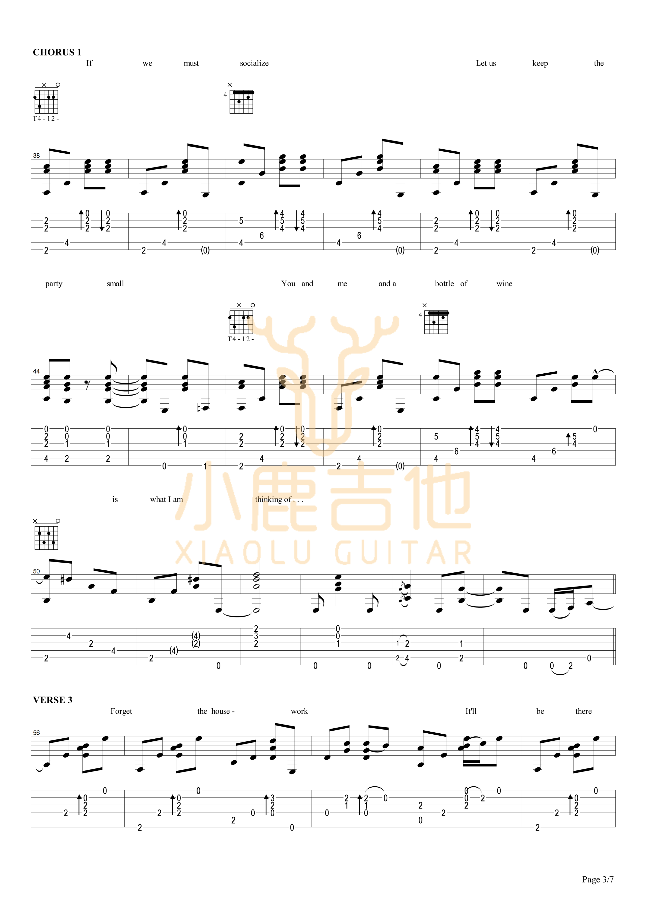 TOGETHER ALONE-Tommy Emmanuel指弹吉他谱(小鹿吉他) TOGETHER ALONE-Tommy Emmanuel指弹吉他谱(小鹿吉他)