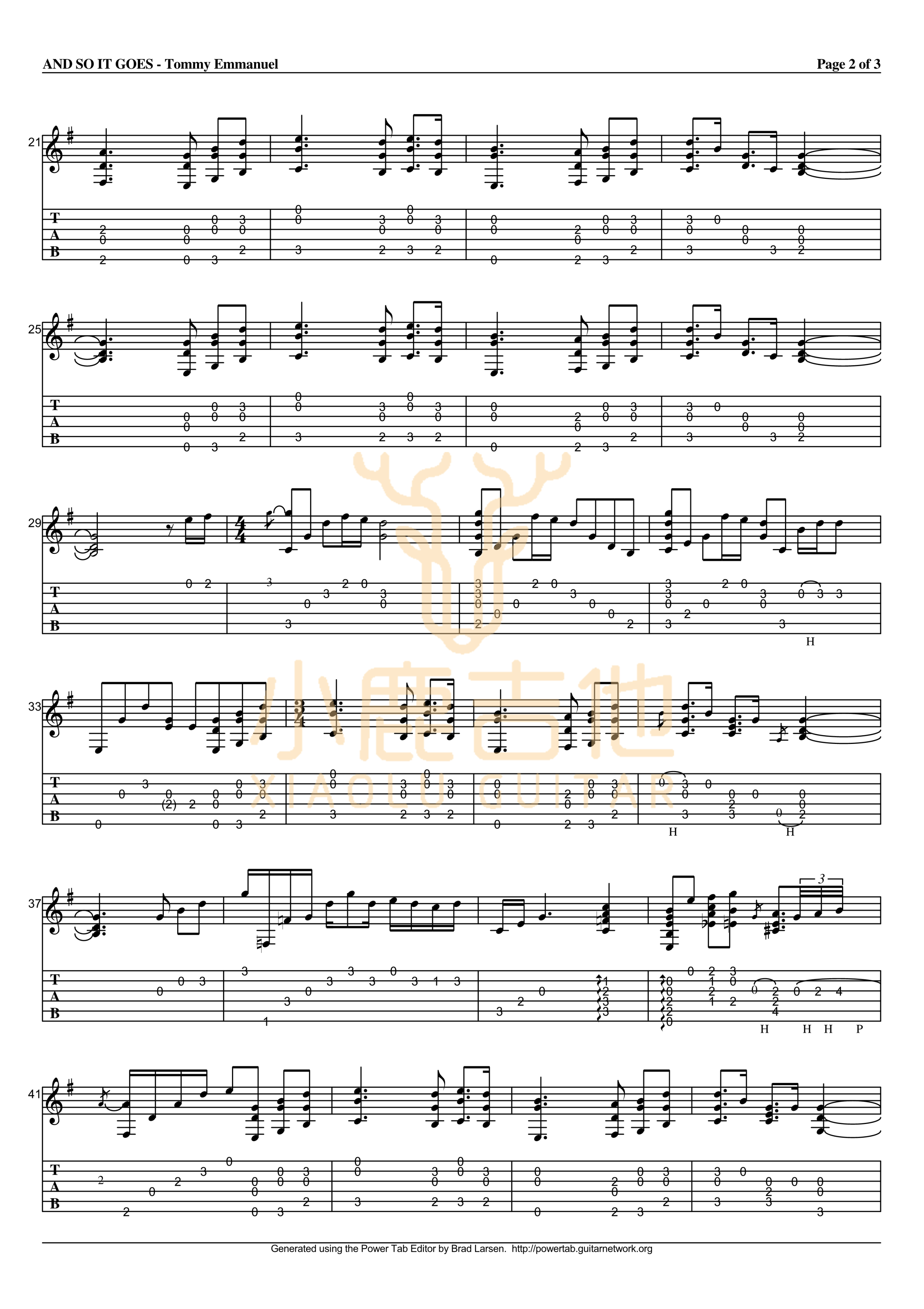 And So It Goes-Tommy Emmanuel指弹吉他谱 And So It Goes-Tommy Emmanuel指弹吉他谱