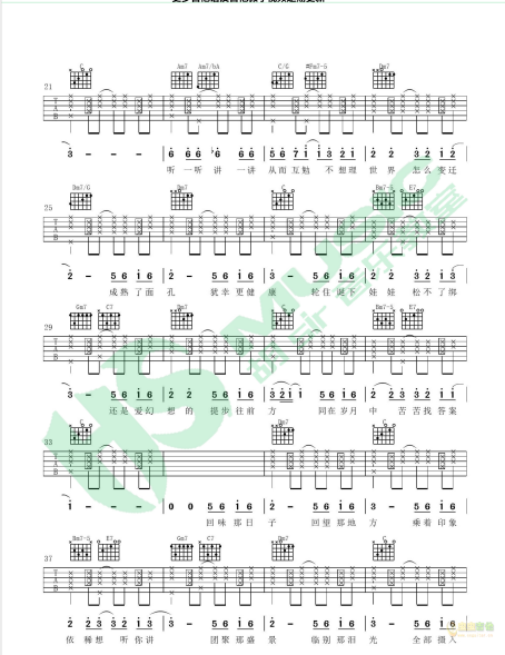 可一可再吉他谱 C调六线谱_胡sir音乐教室编配_陈奕迅 可一可再吉他谱 C调六线谱_胡sir音乐教室编配_陈奕迅