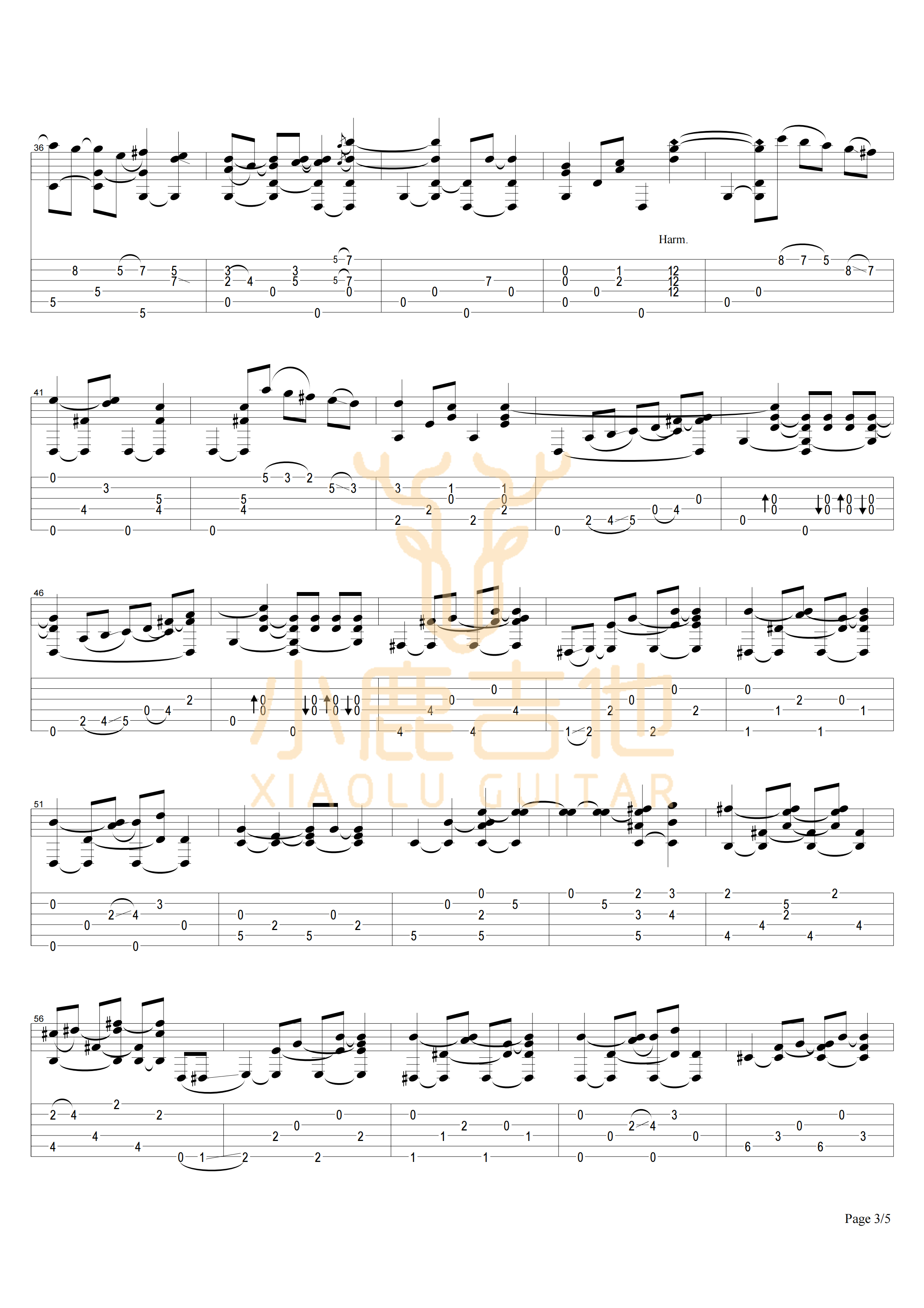 COWBOY'S DREAM-Tommy Emmanuel指弹吉他谱_小鹿吉他 COWBOY'S DREAM-Tommy Emmanuel指弹吉他谱_小鹿吉他
