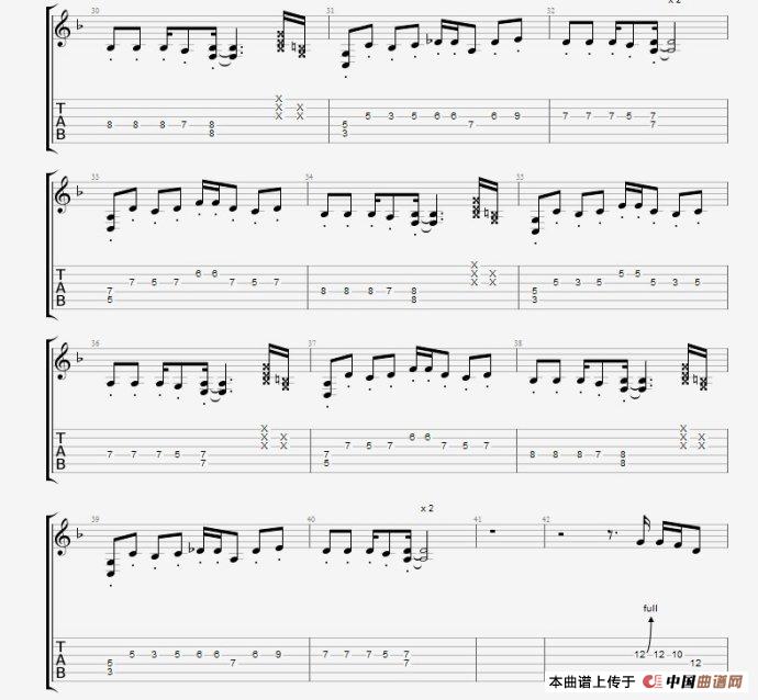 孤独啊指弹谱 原调六线谱_中国曲谱网编配_CNBLUE 孤独啊指弹谱 原调六线谱_中国曲谱网编配_CNBLUE