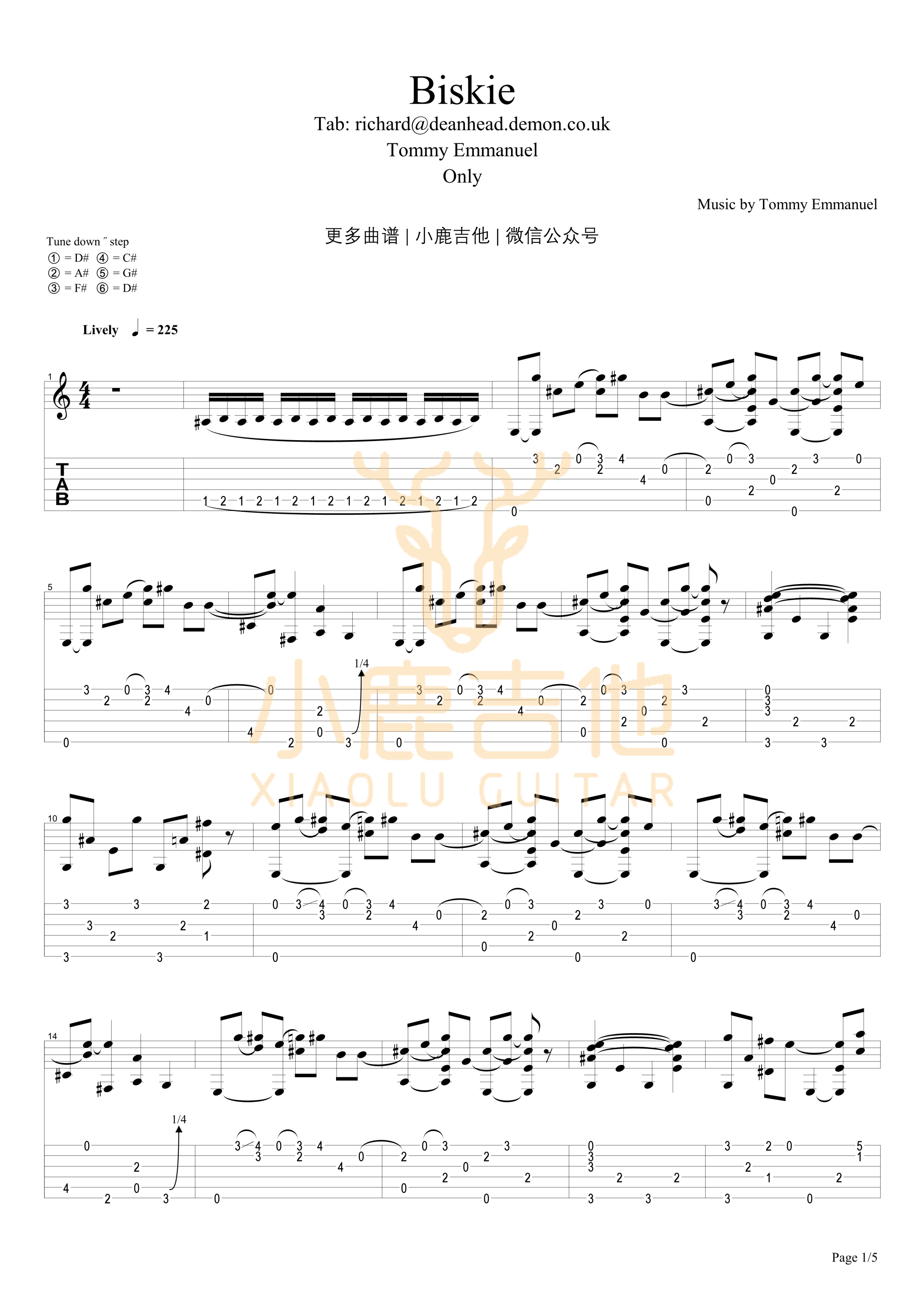 Biskie-Tommy Emmanuel指弹吉他谱 Biskie-Tommy Emmanuel指弹吉他谱
