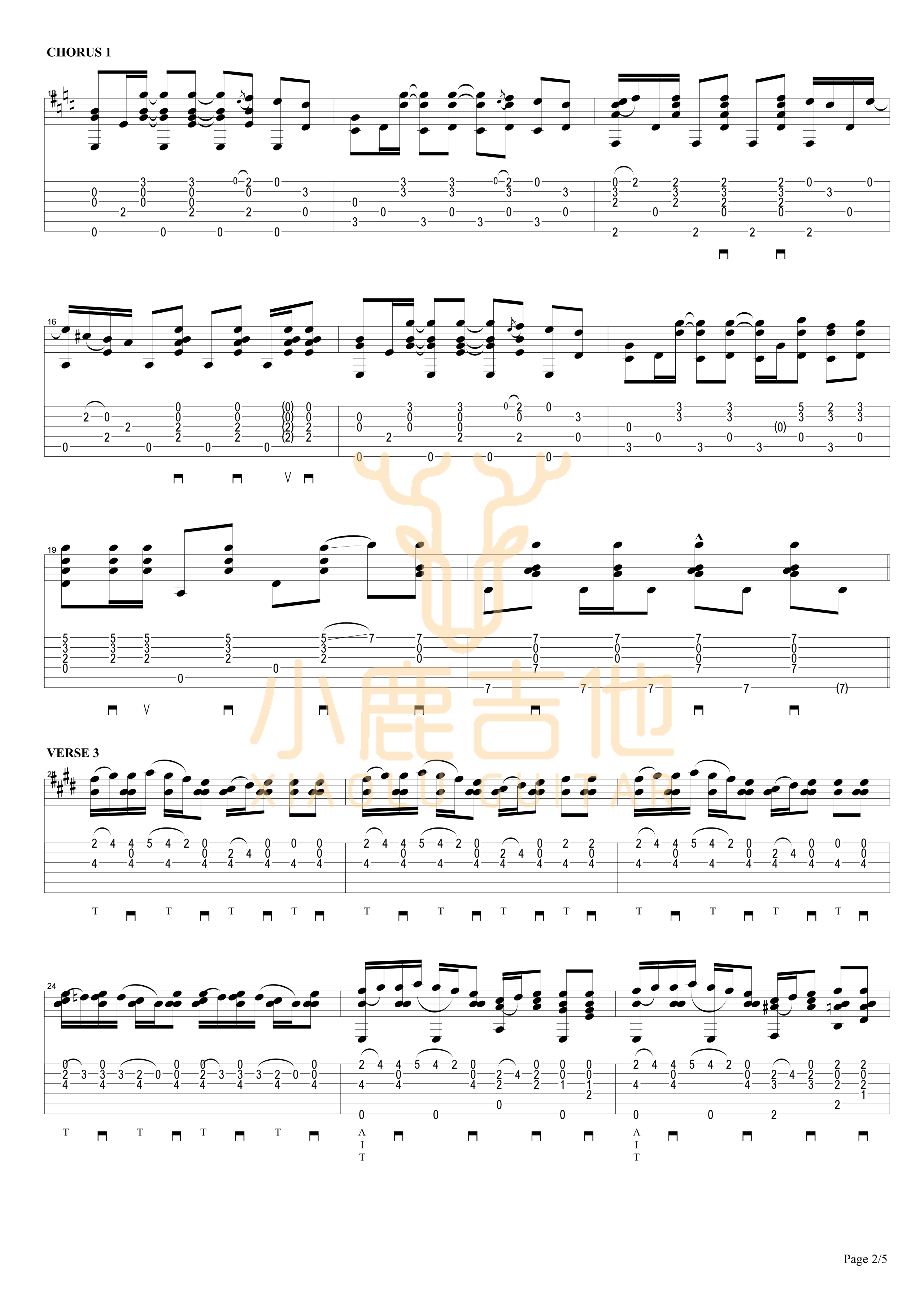 THE JOLLY SWAGMAN-Tommy Emmanuel指弹吉他谱(小鹿吉他) THE JOLLY SWAGMAN-Tommy Emmanuel指弹吉他谱(小鹿吉他)