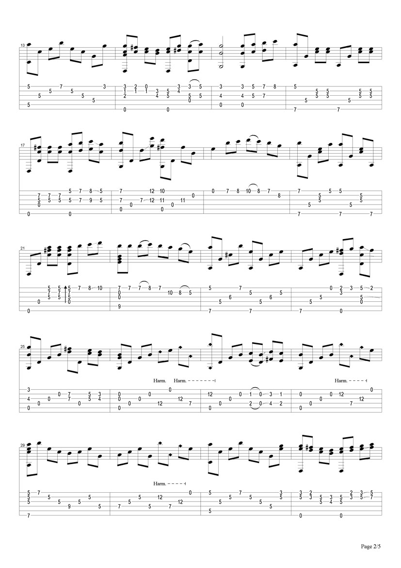 vincent指弹谱 原调六线谱_搜谱网编配_Chet Atkins vincent指弹谱 原调六线谱_搜谱网编配_Chet Atkins