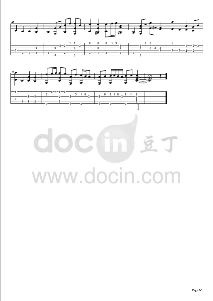 Air On A G String吉他指弹谱 六线谱_豆丁网编配_Bach Air On A G String吉他指弹谱 六线谱_豆丁网编配_Bach