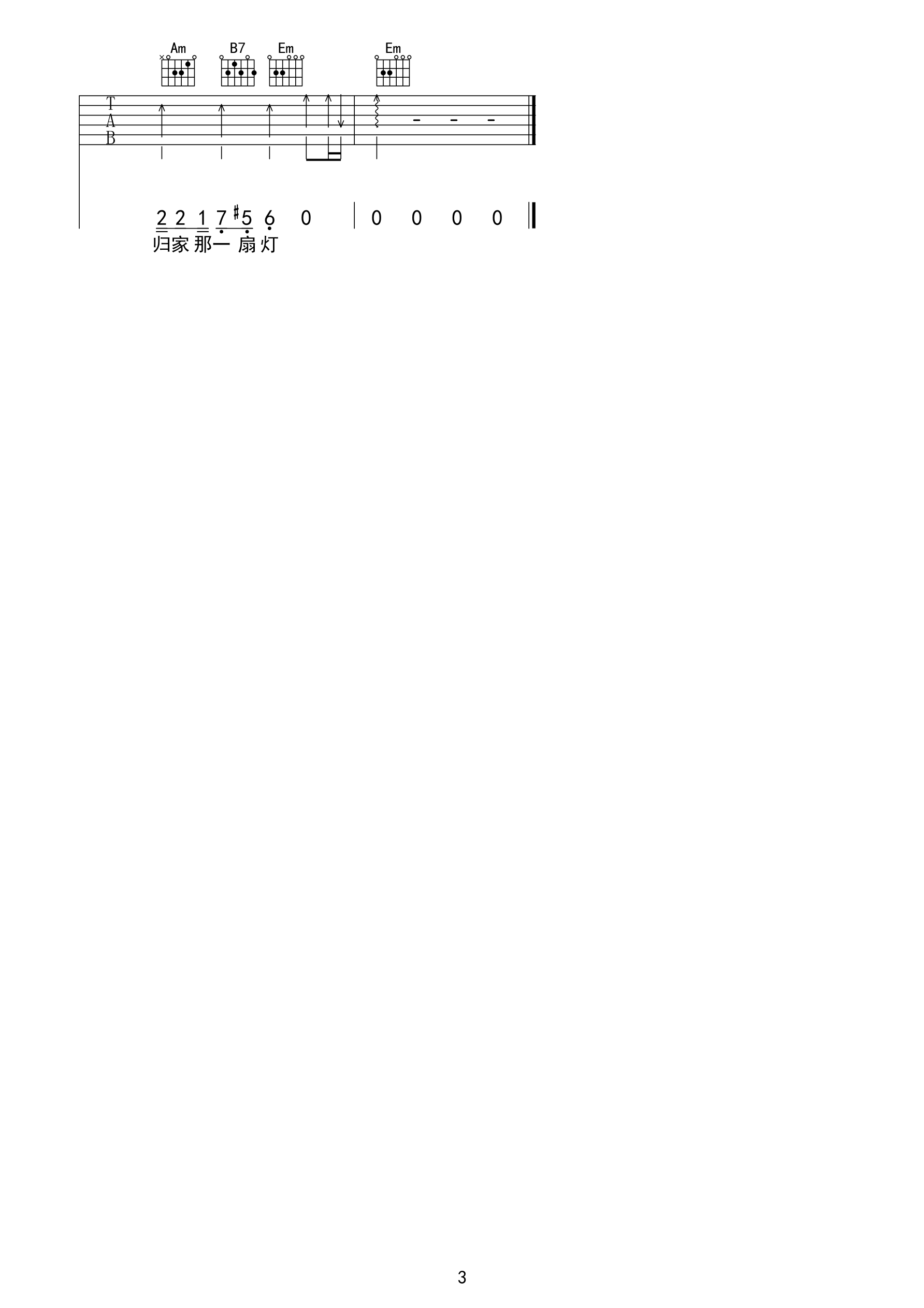 晚风心里吹弹唱吉他谱 革命吉他版 晚风心里吹弹唱吉他谱 革命吉他版