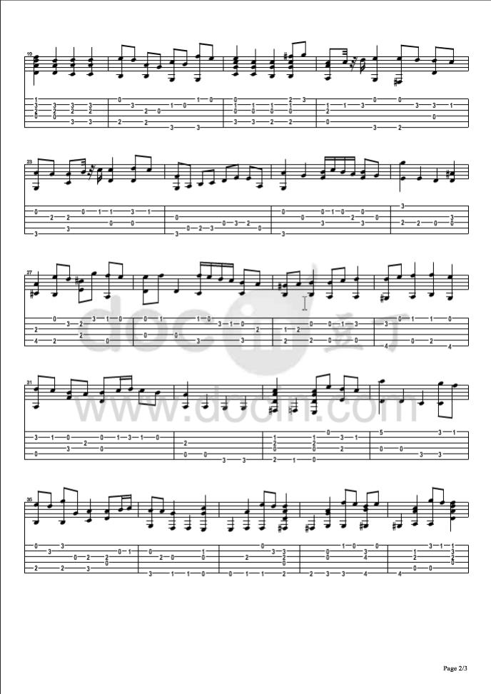 Air On A G String吉他指弹谱 六线谱_豆丁网编配_Bach Air On A G String吉他指弹谱 六线谱_豆丁网编配_Bach