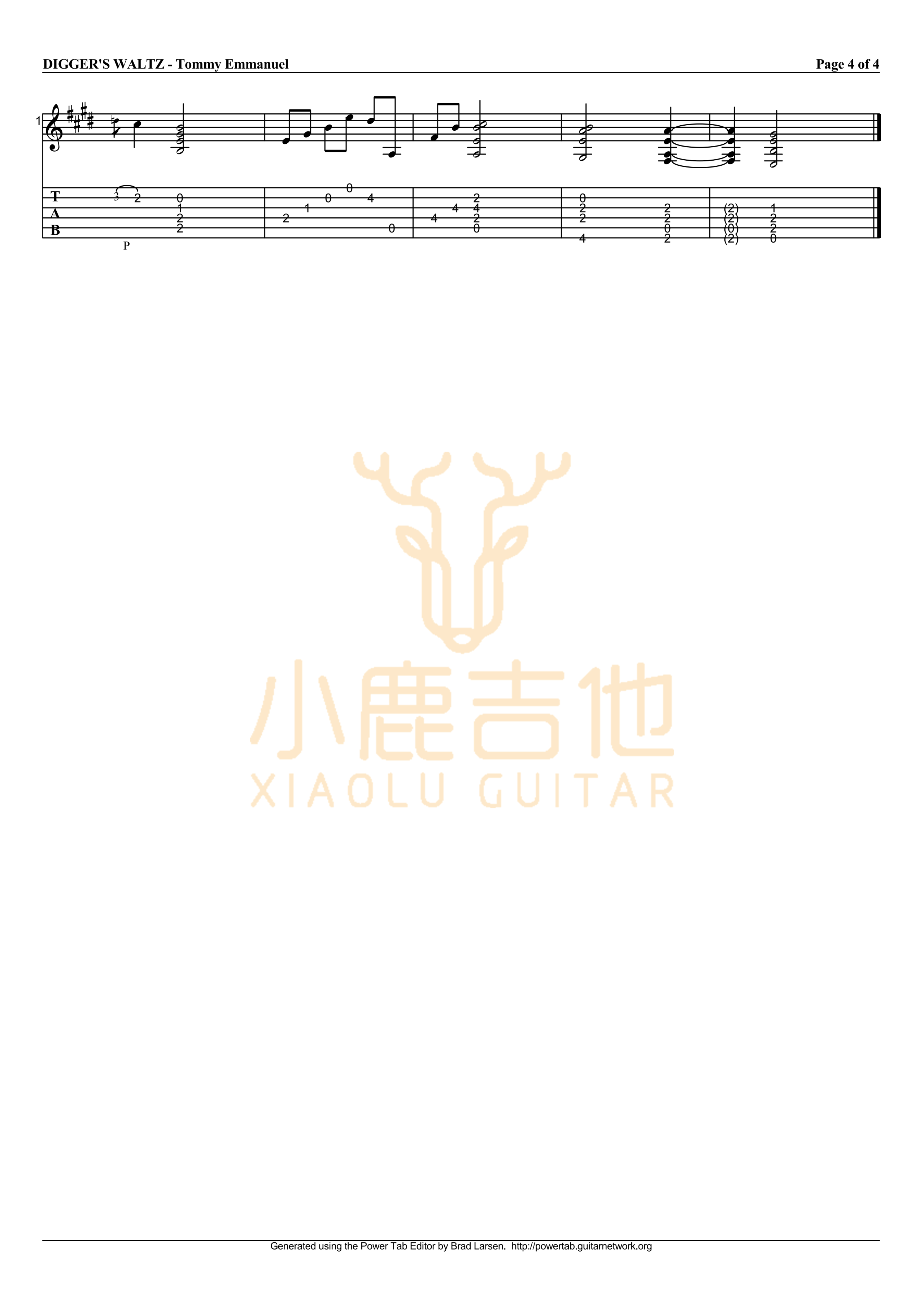 The Diggers' Waltz-Tommy Emmanuel指弹吉他谱（小鹿吉他）