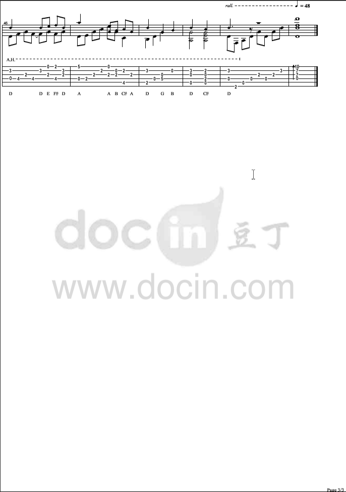 Sundial Dreams指弹谱 C调六线谱_豆丁网编配_Kevin Kern
