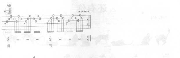 上帝保佑吉他谱 A调六线谱_吉他超级秀编配_窦唯