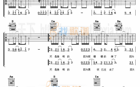 真爱你的云吉他谱 G调六线谱_阿潘音乐工场编配_黄国俊