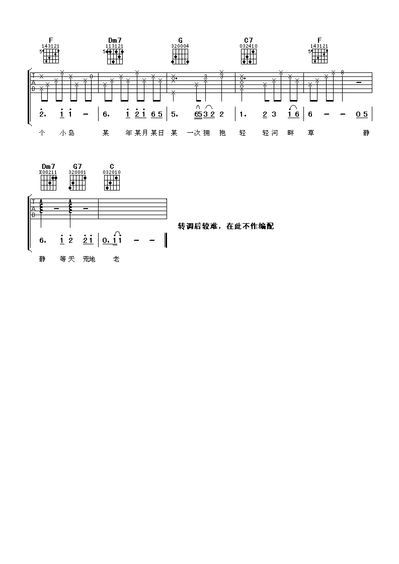 忘忧草吉他谱 C调附前奏_阿潘音乐工场编配_周华健 忘忧草吉他谱 C调附前奏_阿潘音乐工场编配_周华健
