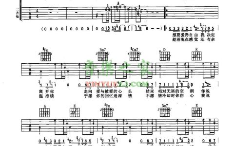 早知吉他谱 A调双吉他版_音乐之家编配_谢霆锋