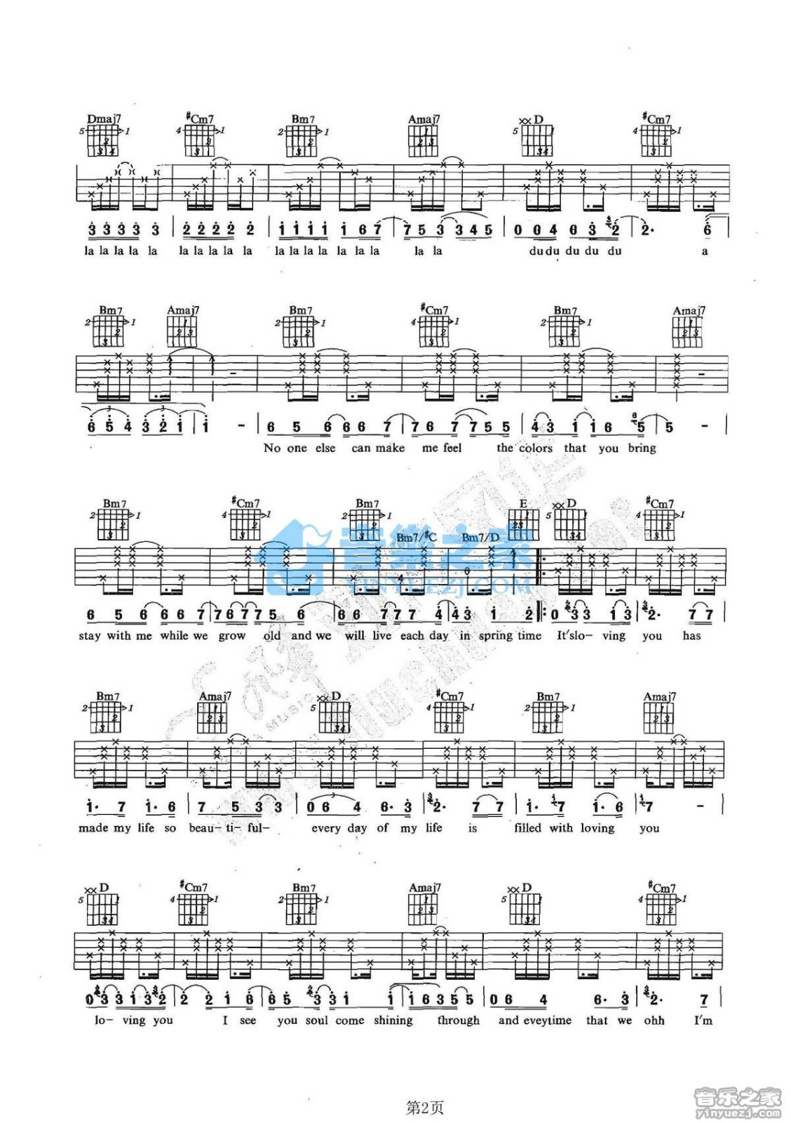 loving you吉他谱 G调六线谱_风华艺校编配_张靓颖 loving you吉他谱 G调六线谱_风华艺校编配_张靓颖