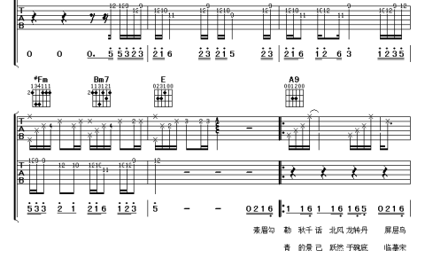 青花瓷吉他谱 A调原版_阿潘音乐工场编配_周杰伦