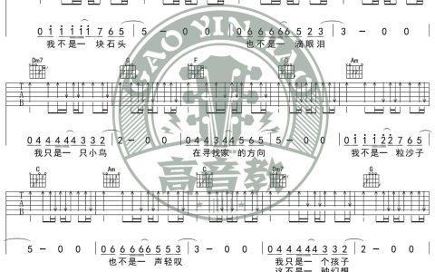 勇敢的心吉他谱 C调扫弦入门版_高音教编配_汪峰