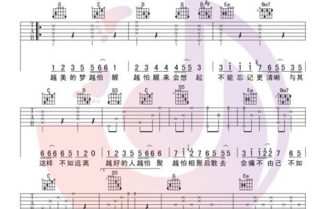 盲目自信吉他谱 G调_行叁人音乐编配_郁可唯
