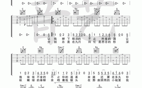成都吉他谱 C调简单版_音艺吉他编配_赵雷