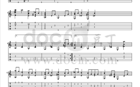 hit the road jack吉他指弹谱 原调六线谱_豆丁网编配_Ray Charles