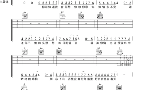野百合也有春天吉他谱 G调高清版_莺尾花编配_罗大佑