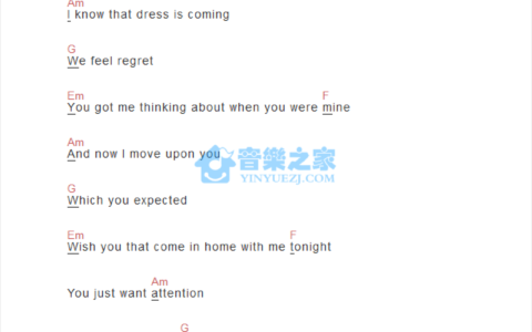 attention吉他谱 A调和弦谱_音乐之家编配_Charlie Puth