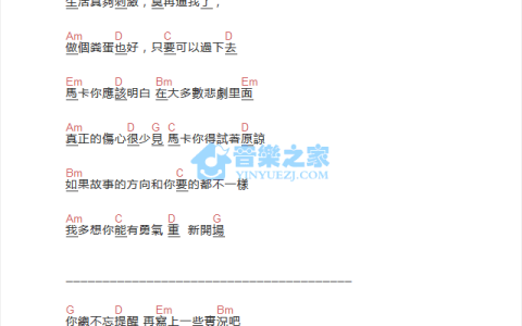 硬汉吉他谱 G调和弦谱_音乐之家编配_腰乐队