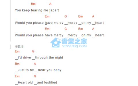 mercy吉他谱 C调和弦谱_音乐之家编配_Shawn Mendes