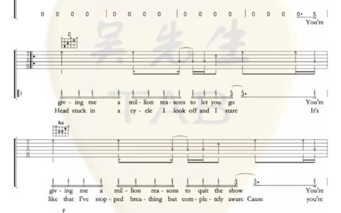Million Reasons吉他谱 C调扫弦版_吴先生编配_lady gaga